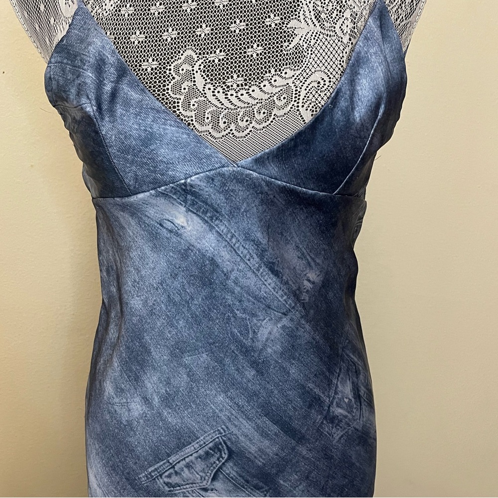 ZARA satin denim pattern maxi - Picture 3 of 7